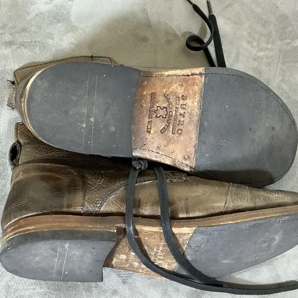 Sutro San Francisco 11.5 M Vintage Style Combat Boot Brown Leather Goodyear